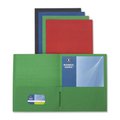 Business Source 2-Pocket Folders- 125 Sh. Cap.- 11in.x8-.50in.- Blue BU462897